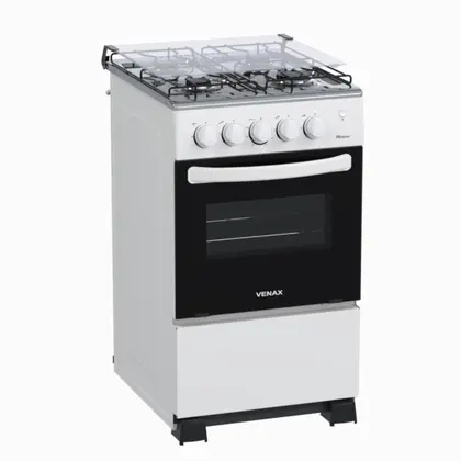 Fogão de Piso 4 Bocas Venax Picasso GIII Mesa de Inox Cor Branco Gás GLP