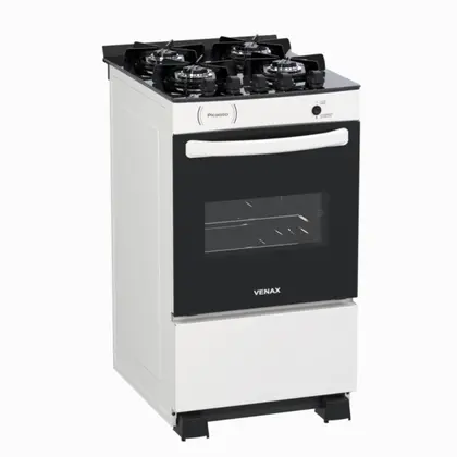 Fogão de Piso 4 Bocas Venax Picasso Vitreo Cor Branco Gás GLP