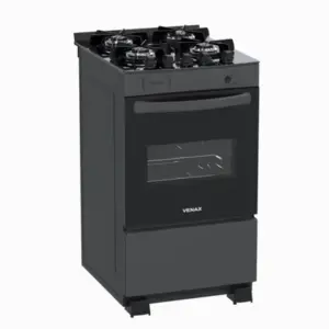 Fogão de Piso 4 Bocas Venax Picasso Vitreo Cor Grafite Gás GLP Fogão de Piso 4 Bocas Venax Picasso Vitreo Cor Grafite Gás GLP