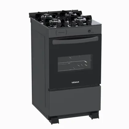 Fogão de Piso 4 Bocas Venax Picasso Vitreo Cor Grafite Gás GLP