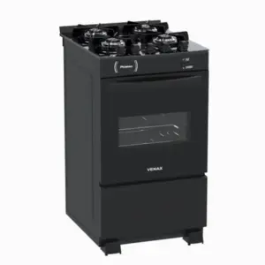 Fogão de Piso 4 Bocas Venax Picasso Vitreo Cor Preto Fosco Gás GLP Fogão de Piso 4 Bocas Venax Picasso Vitreo Cor Preto Fosco Gás GLP