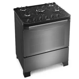 Fogão de Piso 5 Bocas Itatiaia Itamaster a Gás com Mesa de Vidro e Queimador Tripla Chama Prata/Preto Bivolt Fogão de Piso 5 Bocas Itatiaia Itamaster a Gás com Mesa de Vidro e Queimador Tripla Chama Prata/Preto Bivolt