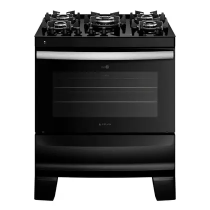 Fogão de Piso 5 Bocas Atlas Agile Up Glass com Acendimento Automático Preto