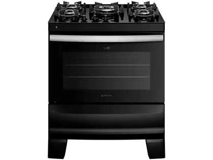 Fogão de Piso 5 Bocas Atlas Agile Up Glass com Mesa de Vidro Preto