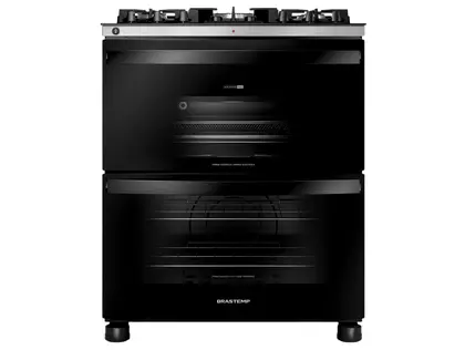 Fogão de Piso 5 Bocas Brastemp Duplo Forno Preto BFD5LAE