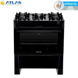 Fogão de Piso 5 Bocas Atlas Mônaco Top Glass com Mesa de Vidro Bivolt Fogão de Piso 5 Bocas Atlas Mônaco Top Glass com Mesa de Vidro Bivolt