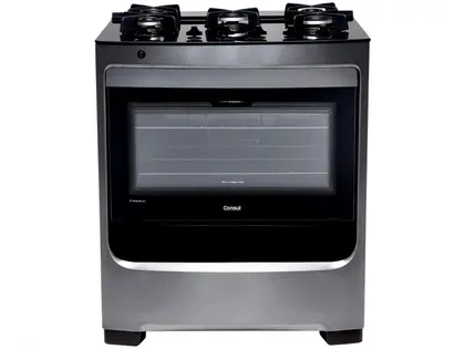 Fogão de Piso 5 Bocas Consul com Mesa de Vidro Inox CFS5VARUNA
