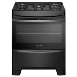 Fogão de Piso 5 Bocas Continental com Mesa de Vidro e Tripla Chama Inox/Preto FC5GB Fogão de Piso 5 Bocas Continental com Mesa de Vidro e Tripla Chama Inox/Preto FC5GB