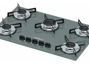 Fogão Cooktop 5 Bocas Chamalux Ultra com Vidro Temperado Automático Prata Bivolt Fogão Cooktop 5 Bocas Chamalux Ultra com Vidro Temperado Automático Prata Bivolt