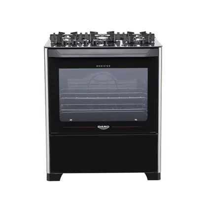 Fogão de Piso 5 Bocas Dako Magister com Mesa de Vidro e Acendimento Automático Preto Bivolt