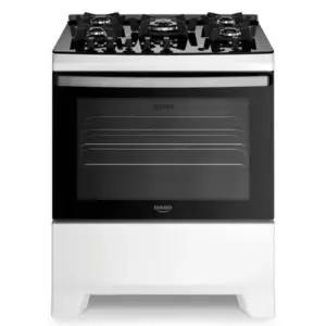 Fogão de Piso 5 Bocas Dako Supreme Glass com Mesa de Vidro Temperado Branco