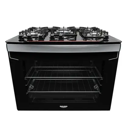 Fogão de Embutir 5 Bocas Dako Diplomata com Mesa de Vidro Preto Bivolt