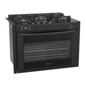 Fogão de Embutir 5 Bocas Venax Gaudi Prisma Vitreo BL Gás GLP Preto Fogão de Embutir 5 Bocas Venax Gaudi Prisma Vitreo BL Gás GLP Preto