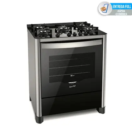 Fogão de Piso 5 Bocas Fischer Gran Cheff a Gás com Mesa de Vidro Bivolt 26989-59777