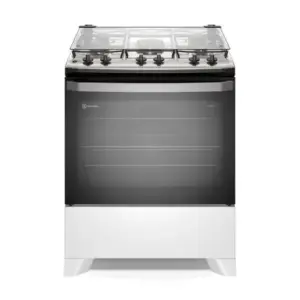 Fogão de Piso 5 Bocas Electrolux Efficient com Mesa Inox, PerfectCook e VaporBake Branco FE5IB Fogão de Piso 5 Bocas Electrolux Efficient com Mesa Inox, PerfectCook e VaporBake Branco FE5IB