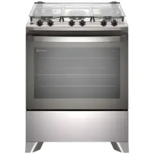 Fogão de Piso 5 Bocas Electrolux Efficient PerfectCook Cinza FE5IC Fogão de Piso 5 Bocas Electrolux Efficient PerfectCook Cinza FE5IC