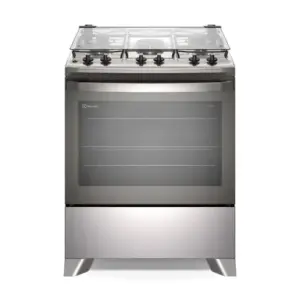 Fogão de Piso 5 Bocas Electrolux Efficient com Mesa Inox, PerfectCook e VaporBake FE5IC Fogão de Piso 5 Bocas Electrolux Efficient com Mesa Inox, PerfectCook e VaporBake FE5IC