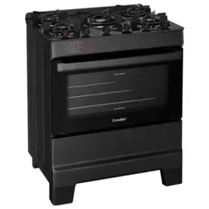 Fogão de Piso 5 Bocas Esmaltec Ideal Top Glass com Mesa de Vidro Preto Fogão de Piso 5 Bocas Esmaltec Ideal Top Glass com Mesa de Vidro Preto