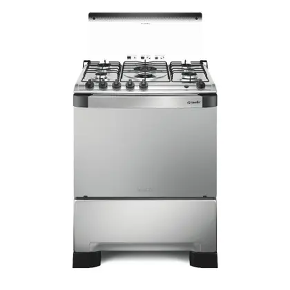 Fogão de Piso 5 Bocas Mueller Decorato G3 com Tripla Chama Cor Inox