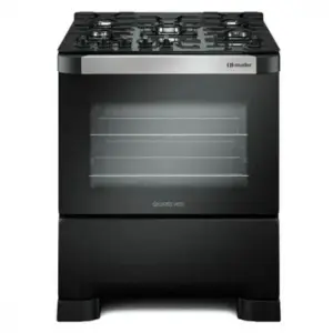 Fogão de Piso 5 Bocas Mueller Decorato Vetro Preto Bivolt Fogão de Piso 5 Bocas Mueller Decorato Vetro Preto Bivolt