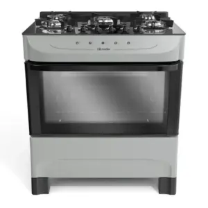 Fogão de Piso 5 Bocas Mueller Titânio com Mesa de Vidro Fogão de Piso 5 Bocas Mueller Titânio com Mesa de Vidro