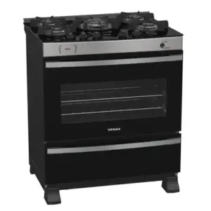 Fogão de Piso 5 Bocas Venax Maxi Vitreo Inox Gás GLP Fogão de Piso 5 Bocas Venax Maxi Vitreo Inox Gás GLP