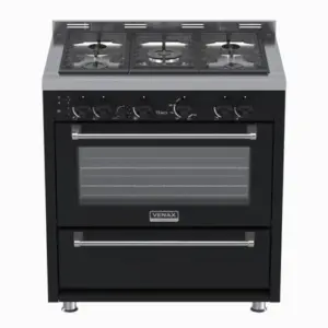 Fogão de Piso 5 Bocas Venax Temis Preto Gás GLP Fogão de Piso 5 Bocas Venax Temis Preto Gás GLP
