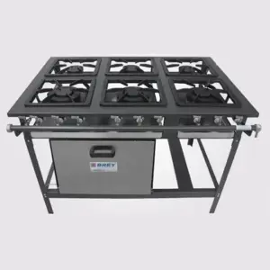 Fogão Industrial 6 Bocas Metal Brey Stand 3 Duplas com Forno 106-F-3D Fogão Industrial 6 Bocas Metal Brey Stand 3 Duplas com Forno 106-F-3D