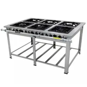 Fogão Industrial 6 Bocas Venâncio Maxxi 40x40cm a Gás GLP Baixa Pressão com Pé Perfil 10cm MI6 Fogão Industrial 6 Bocas Venâncio Maxxi 40x40cm a Gás GLP Baixa Pressão com Pé Perfil 10cm MI6