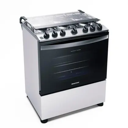 Fogão de Piso 6 Bocas Brastemp Branco Acendimento Automático Bivolt