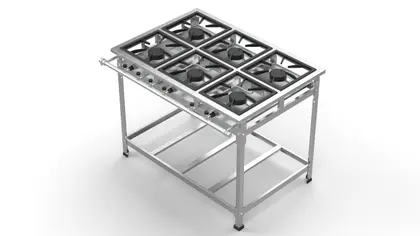 Fogão Industrial 6 Bocas Fast Gourmet P5 Inox Alta Pressão