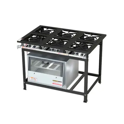 Fogão Industrial 6 Bocas Itajobi Ativo 30×30 com Forno Grelha Trevo