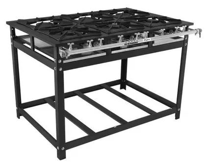Fogão Industrial 6 Bocas Kenok Super P7 Baixa Pressão 6 Queimadores Simples