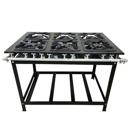 Fogão Industrial 6 Bocas Cefaz Linha Gold Baixa Pressão CFZG-135