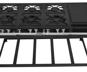Fogão Industrial 6 Bocas Kenok Super P7 com Bifeteira Baixa Pressão 3 Queimadores Duplos e 3 Simples Fogão Industrial 6 Bocas Kenok Super P7 com Bifeteira Baixa Pressão 3 Queimadores Duplos e 3 Simples