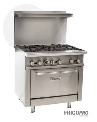 Fogão Industrial 6 Bocas Frigopro Cooking em Inox com Forno e Prateleira