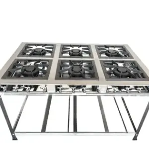 Fogão Industrial 6 Bocas MR.Fogões Linha Luxo 40x40cm P8 Inox Light a Gás Baixa Pressão 600205 Fogão Industrial 6 Bocas MR.Fogões Linha Luxo 40x40cm P8 Inox Light a Gás Baixa Pressão 600205