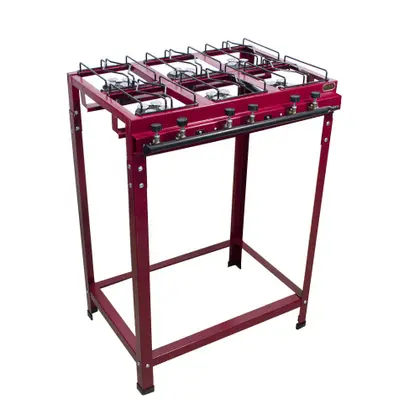 Fogão Industrial 6 Bocas Roa Linha Vinho Alta Pressão com Mangueira