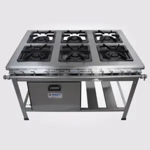 Fogão Industrial 6 Bocas Metal Brey Inox com Forno Extra 206-F-I Fogão Industrial 6 Bocas Metal Brey Inox com Forno Extra 206-F-I