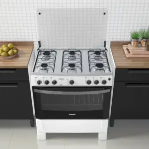 Fogão de Piso 6 Bocas Itatiaia Waves Branco com Acendimento Automático Fogão de Piso 6 Bocas Itatiaia Waves Branco com Acendimento Automático