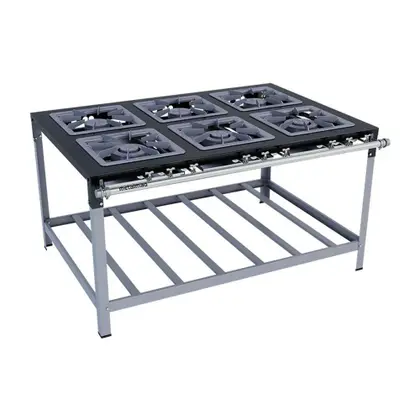 Fogão Industrial 6 Bocas Metalmaq M15 Premium 40×40 GLP para Panela Perfil 6,5cm