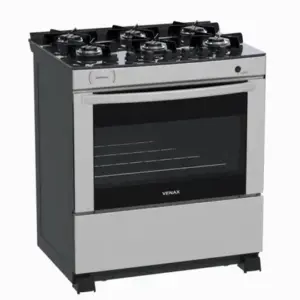Fogão de Piso 6 Bocas Venax Delplus Vitreo BL Inox a Gás GLP Fogão de Piso 6 Bocas Venax Delplus Vitreo BL Inox a Gás GLP