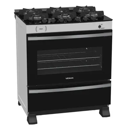 Fogão de Piso 6 Bocas Venax Maxi Vitreo Branco a Gás GLP
