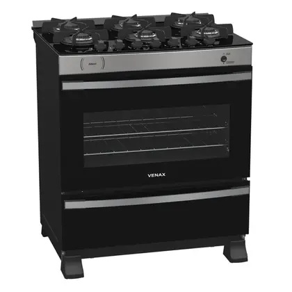 Fogão de Piso 6 Bocas Venax Maxi Vitreo Inox a Gás GLP