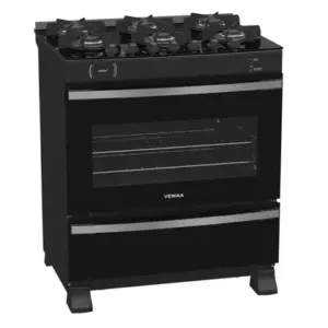 Fogão de Piso 6 Bocas Venax Maxi Vitreo Preto Fosco a Gás GLP Fogão de Piso 6 Bocas Venax Maxi Vitreo Preto Fosco a Gás GLP