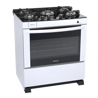 Fogão de Piso 5 Bocas Venax Delplus Vitreo BL a Gás Branco