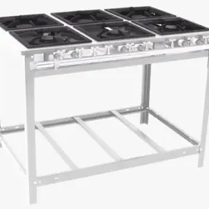Fogão Industrial 6 Bocas Venâncio Inox a Gás Fogão Industrial 6 Bocas Venâncio Inox a Gás