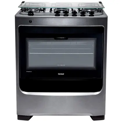 Fogão de Piso 5 Bocas Consul com Acendimento Automático a Gás Inox Bivolt CFS5NAR