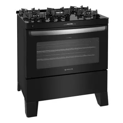 Fogão de Piso 5 Bocas Atlas Agile Up Glass a Gás com Acendimento Automático