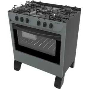 Fogão de Piso 5 Bocas Braslar Carina Black a Gás com Acendimento Automático Fogão de Piso 5 Bocas Braslar Carina Black a Gás com Acendimento Automático